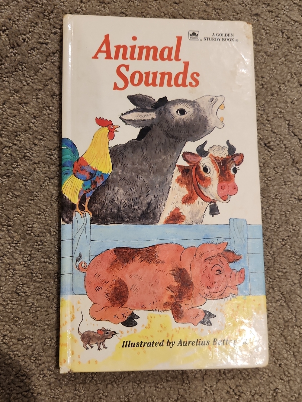 Vintage 1981 Animal Sounds Golden Sturdy Board Book Aurelius Battaglia Rare